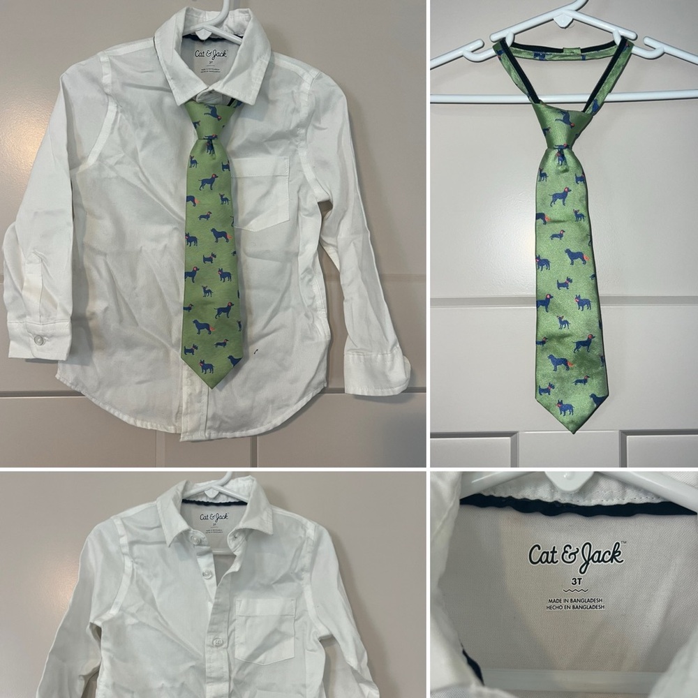 Cat & Jack Boy’s Shirt & Class Club Tie Set - 3T Toddler Dress Tie